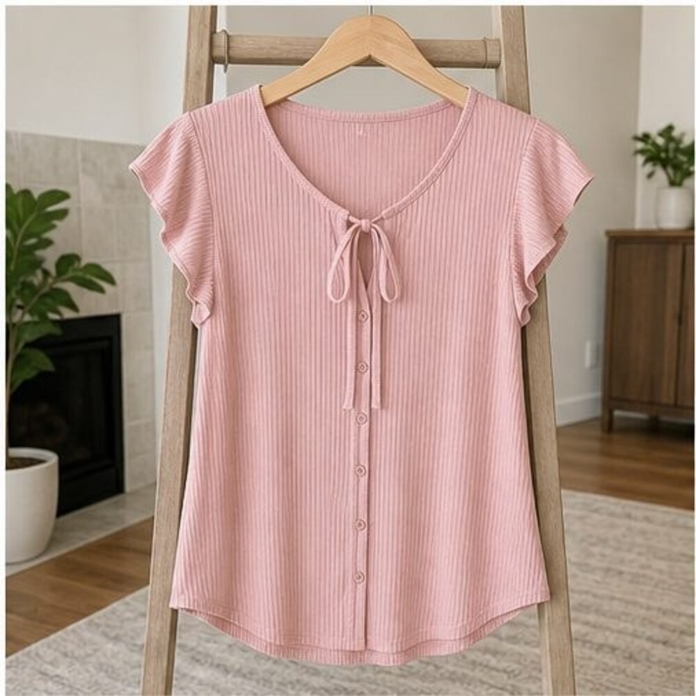 Blush V Neck Top